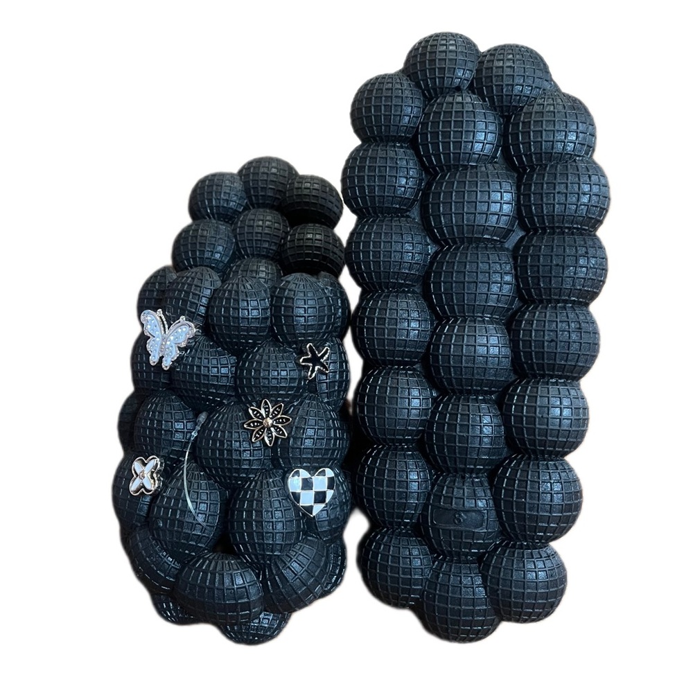 Bubble Slides With Charms Balck Color Size 8 Wome… - image 2